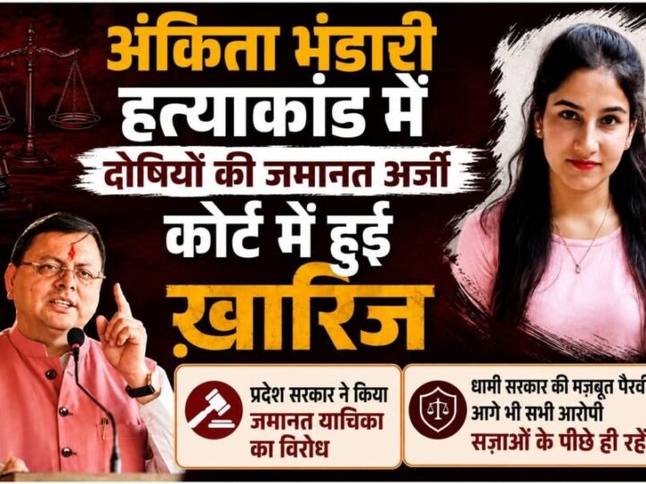 धामी सरकार की मजबूत पैरवी के चलते दोषियों को नहीं मिली राहत, आज फिर अंकिता हत्याकांड के सभी आरोपियों की जमानत याचिका खारिज