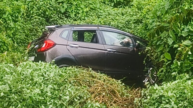 बगोली में खाई में गिरी कार, परिवार के चार लोग घायल