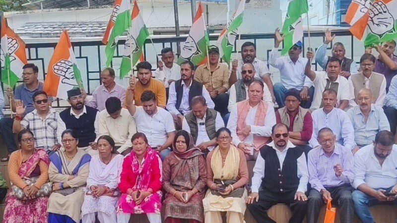 सीईसी के खिलाफ गोपेश्वर में कांग्रेस का हल्लाबोल
