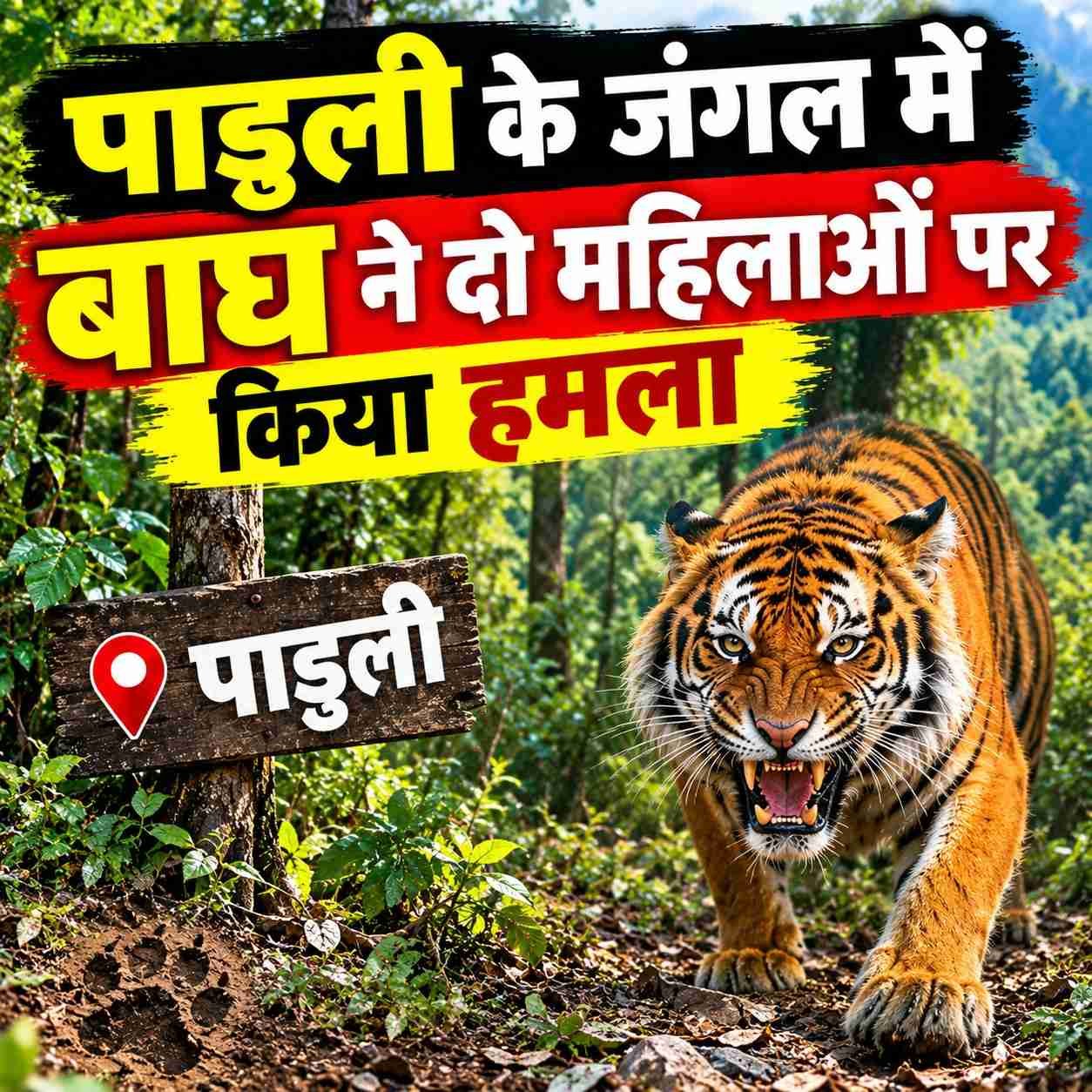 पाडुली के जंगल में बाघ ने दो महिलाओं पर किया हमला